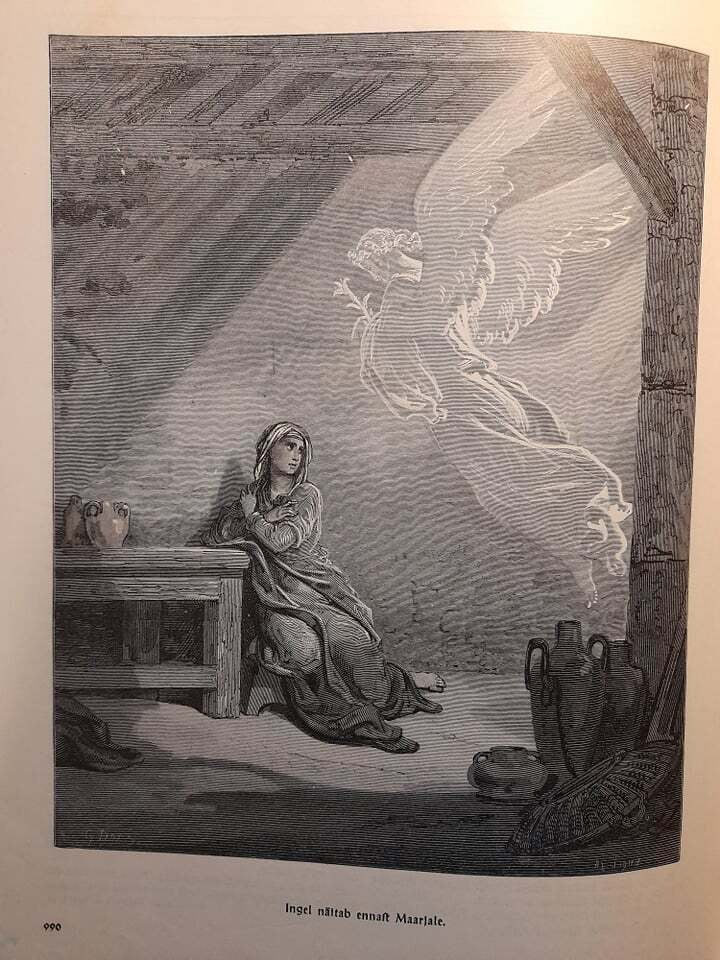 Gustave Doré gravüür Ingel näitab ennast Maarjale