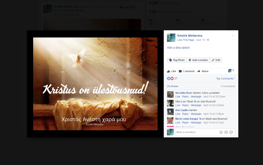 Kristus on ülestõusnud!